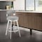 Armen Living Flynn 30in Swivel Bar Stool in Brushed Stainless Steel with Light Gray Faux Leather LCFLBABSLGRY30 - alternate 7