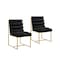 Homeroots Set of Two Tufted Black And Gold Upholstered Faux Leather Dining Side Chairs 545051 - alternate 8