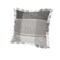 Homeroots Set of Two 20" Gray And Off White Plaid Cotton Blend Throw Pillows with Fringe, 2PK 588376 - alternate 6