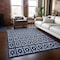 Homeroots 8' X 10' Navy Blue And Ivory Geometric Washable Indoor Outdoor Area Rug 613792 - alternate 6