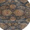 Homeroots 8' Navy Blue Brown And Terra Cotta Round Damask Washable Indoor Outdoor Area Rug 603601 - alternate 7