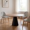 Homeroots 48" Brown and Black Wood and Metal Pedestal Base Round Top Dining Table 555178 - alternate 3