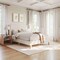 Martha Stewart Maisie Queen Upholstered Platform Bed, Wingback Headboard and Cushioned Siderails TW-3WDB0032BC-Q-OWH-MS - alternate 1