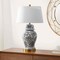 Jonathan Y Ellis 29.5" Traditional Chinoiserie Ceramic LED Table Lamp, Gray/White JYL3008B - alternate 6