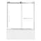 Kingston Brass 60" Acrylic Alcove Right-Hand Drain Tub with Left Sliding Tub Door, White/Brushed Nickel KVTAP603622R8 - alternate 1