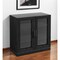 Homeroots 31" Black And Clear Glass Door Accent Cabinet With Three Shelves 564863 - alternate 1