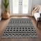 Homeroots 3' X 5' Black Ivory And Blue Geometric Washable Indoor Outdoor Area Rug 612172 - alternate 8