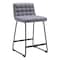 Homeroots Set of Two 26" Gray And Black Fabric And Steel Counter Height Bar Chairs 555727 - alternate 6