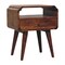 Homeroots 22" Chestnut Solid Wood Oval One Drawer Nightstand 651575 - alternate 10