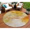 Homeroots 8' Orange Copper And Terra Cotta Round Abstract Washable Indoor Outdoor Area Rug 577723 - alternate 1