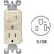 Leviton Light Almond 15A Commercial Grade Switch & Outlet R66-T5225-0TS - alternate 1