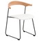 Leisuremod Lyra Collection Modern Chair in Natural Wood back and White Seat LCNW-41W - alternate 1