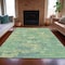 Homeroots 8' X 10' Teal Blue Linen And Pale Aqua Abstract Washable Indoor Outdoor Area Rug 630912 - alternate 5