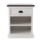 Homeroots Distressed White and Deep Brown Nightstand With Shelves 397625 - alternate 1