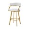 Homeroots 26" White and Gold Faux Leather and Stainless Steel Low Back Counter Height Swivel Bar Chair 569174 - alternate 7