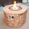 Homeroots 37" Brown Faux Wood Stump Propane Round Fire pit With Cover 535176 - alternate 8