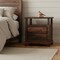 Homeroots 27" Dark Brown Solid Wood Two Drawer Nightstand 521189 - alternate 8