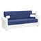Homeroots 89" Sky Blue Polyester Convertible Futon Sleeper Sofa And Toss Pillows With Storage 607112 - alternate 6