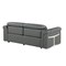 Homeroots 80" Dark Gray Top Grain Leather Reclining Metal USB Sofa 720383 - alternate 6