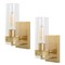 Jonathan Y Harper 4.5 in. 1-Light Coastal Minimalist Iron/Glass LED Sconce, Brass Gold/Clear, 2PK JYL9909A-SET2 - alternate 7