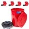 Magnum Tool Red 32 Gallon Trash Can Set (Trash Can, Quiet Dolly, and Reinforced Lid) (5 Set) CMTC-CLD0-32R05 - alternate 1