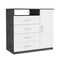 Homeroots 36" White and Gray Four Drawer Combo Dresser With Open Shelf 544047 - alternate 5