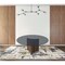 Homeroots 71" Smoky Black And Brown Rounded Glass And Solid Manufactured Wood Pedestal Base Dining Table 487878 - alternate 4