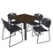 Regency Square Kee Breakroom Table W/ 4 Zeng Stack Chairs, 48 in W, 48 in L, Neo Walnut TB4848NWBPBK44BK - alternate 1