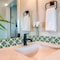 Homeroots 8" x 8" Blue And Green Vinyl Arabesque Peel And Stick Removable Tiles 572063 - alternate 7