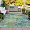 Homeroots 9' X 12' Teal Blue Beige And Denim Blue Abstract Washable Indoor Outdoor Area Rug 630751 - alternate 5