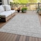 Homeroots 10' X 14' Gray Silver And Ivory Floral Washable Indoor Outdoor Area Rug 582349 - alternate 6
