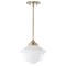 Jonathan Y Kurtz 9.5" Adjustable Drop Metal/Glass LED Pendant, Brass Gold/White JYL3517A - alternate 9