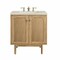 James Martin Vanities Laurent 30" Single Vanity, Light Natural Oak, w/ 3 CM Siberian Silestone Top 545-V30-LNO-3SFR - alternate 1