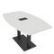 Skutchi Designs Boat Conference Table With Power Unit, 36 in W, 72 in L, White HAR-BOT-36x72-DOU.BK-WA7976-EBLK - alternate 1