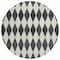 Homeroots 8' Black Round Geometric Washable Indoor Outdoor Area Rug 577015 - alternate 5