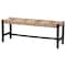 Bali & Pari Prita Paper Loom Bench with Mahogany Wood Frame, Black 264-14459-ZORO - alternate 1