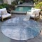 Homeroots 8' Blue Gray And Ivory Round Abstract Washable Indoor Outdoor Area Rug 603613 - alternate 7