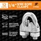 Xpose Safety Wire Rope Clamp for Stainless Steel 1/4in Galvanized U Bolt Cable Clips, 12PK GCC14-12-X-S - alternate 4