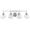 Jonathan Y Shirley 34" 4-Light Farmhouse Industrial Metal LED Vanity Light w/ Seeded Glass Globe Shades, Chrome JYL7406A - alternate 1