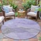 Homeroots 8' Lavender And Gray Round Abstract Washable Indoor Outdoor Area Rug 631835 - alternate 5