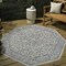 Jonathan Y Charleston Vintage Filigree Textured Weave Gray/Navy 8 ft Octagon Indoor/Outdoor Area Rug SMB106C-8TGN - alternate 1