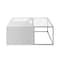 Homeroots Set of Three 37" Clear And Silver Glass  Stainless Steel Square Mirrored Bunching Coffee Tables 528846 - alternate 8