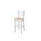 Bfm Seating Lima Ladder Back Barstool - Chestnut Relic Seat - Steel Frame - Silver Mist Finish 2160BCSR-SM - alternate 1