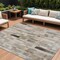 Homeroots 10' X 14' Taupe And Gray Striped Washable Indoor Outdoor Area Rug 615529 - alternate 1