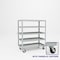 Pucel Expanded Metal Stock Cart, Five Shelf, 24 in W x 56 in H x 48 in D, Red X-2448-P - alternate 1