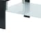 Homeroots 39" Clear and Black Glass and Steel Coffee Table With Shelf 635698 - alternate 7