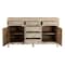 Homeroots 66in Gray Distressed Solid Wood Carved Floral Six Drawer Sideboard with Two Doors 521379 - alternate 6