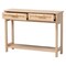 Baxton Studio Sebille Mid-Century Modern Light Brown Finished Wood 2-Drawer Console Table with Natural Rattan 207-12465 - alternate 8