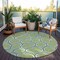 Homeroots 8' Artichoke Green And Ivory Round Abstract Washable Indoor Outdoor Area Rug 600506 - alternate 7