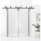 Sartodoors Sliding Closet Barn Bypass Doors, Planum 0011 White Silk and Aluminum Strips, Sturdy Top Mount 6.6f PLANUM0011BBB-WS-6096 - alternate 1